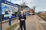 Mark Menzies MP at St Annes on Sea station