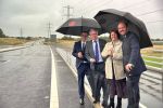 L-R – County Cllr Aidy Riggot; Fylde MP Mark Menzies MP; Conservative Leader of Lancashire County, County Cllr Phillipa Williamson; and Roads Minister Richard Holden MP