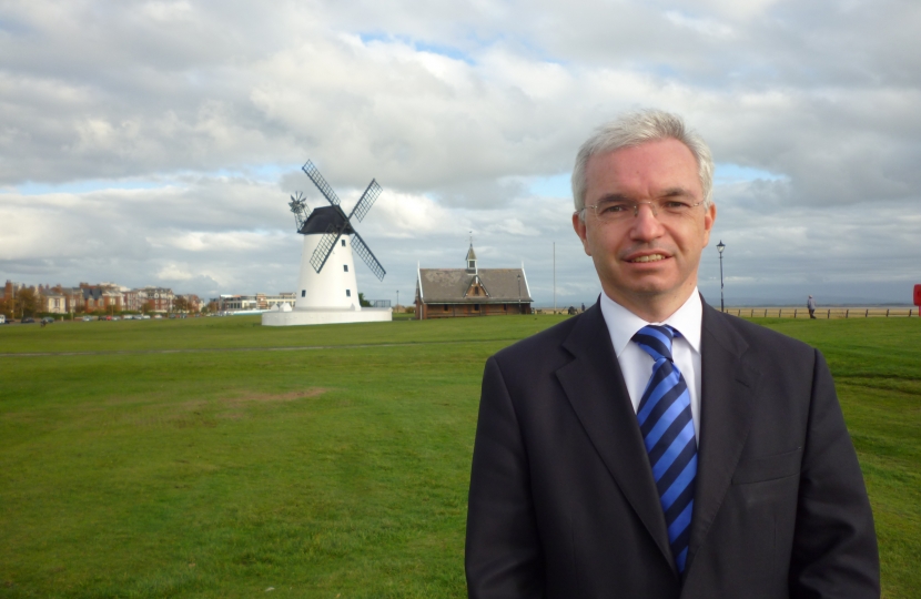 Mark Menzies MP in front of Lytham Windmill 